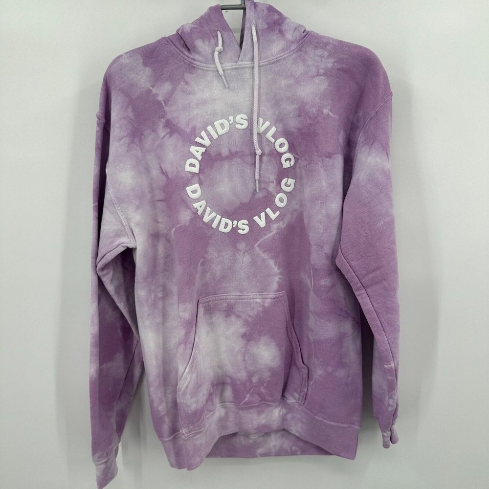 David Dobrik Purple Tie Dye Hoodie Sweatshirt sz S Small NWOT Merch